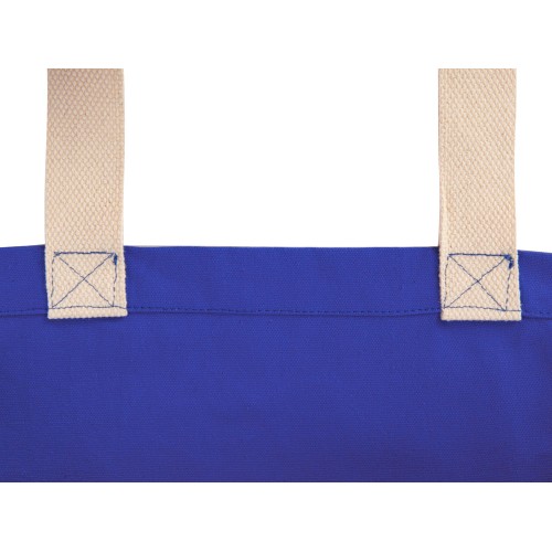 Сумка Donny из хлопка с донной складкой и парусиновыми ручками, синий