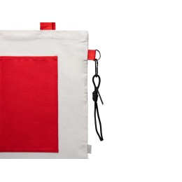 Сумка для покупок Тема из переработанных материалов с наружным цветным карманом, красный