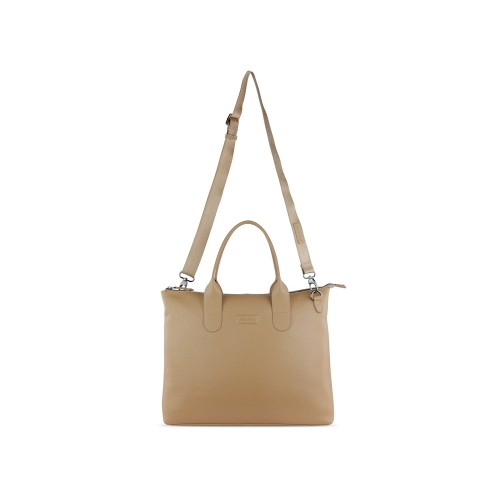 Сумка-шоппер BUGATTI ЭЛЬЗА | ELSA, песочного цвета, воловья кожа/полиэстер, 46х11х31,5 см