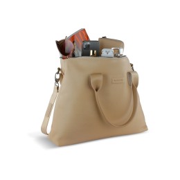 Сумка-шоппер BUGATTI ЭЛЬЗА | ELSA, песочного цвета, воловья кожа/полиэстер, 46х11х31,5 см