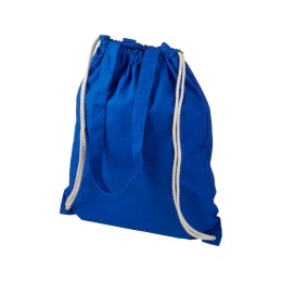 Рюкзак со шнурком Eliza из хлопчатобумажной ткани плотностью 240 г/м2, синий