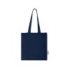 Эко-сумка Madras объемом 7 л из переработанного хлопка плотностью 140 г/м2, нэйви