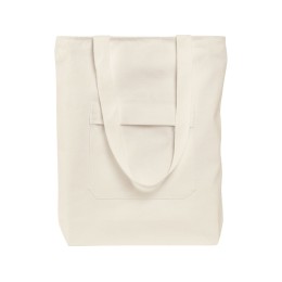 Сумка на молнии Zipper из хлопка 280 г c карманом на молнии спереди, натуральный