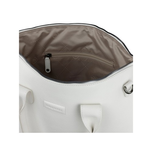 Сумка-шоппер BUGATTI ЭЛЬЗА | ELSA, белая, воловья кожа/полиэстер, 46х11х31,5 см