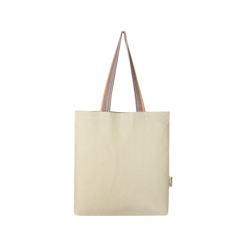 Эко-сумка Rainbow объемом 5л из переработанного хлопка плотностью 180 г/м2, натуральный