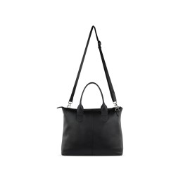 Сумка-шоппер BUGATTI ЭЛЬЗА | ELSA, чёрная, воловья кожа/полиэстер, 46х11х31,5 см