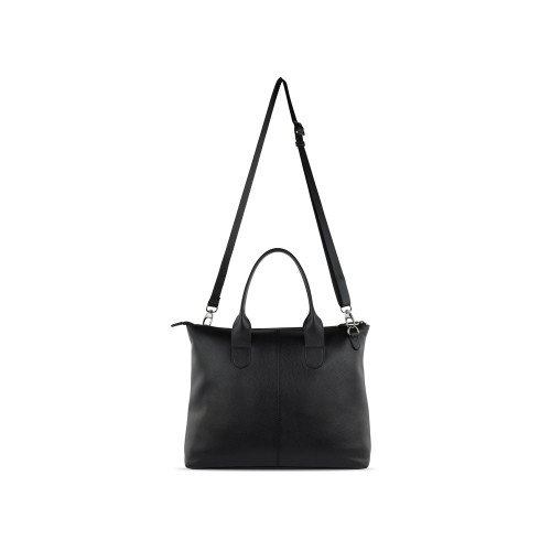 Сумка-шоппер BUGATTI ЭЛЬЗА | ELSA, чёрная, воловья кожа/полиэстер, 46х11х31,5 см