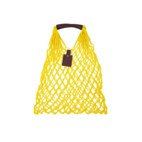 Авоська Dream М "old style" 15 литров с кожаными ручками, желтый (7)