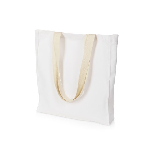 Сумка Donny из хлопка с донной складкой и парусиновыми ручками, белый