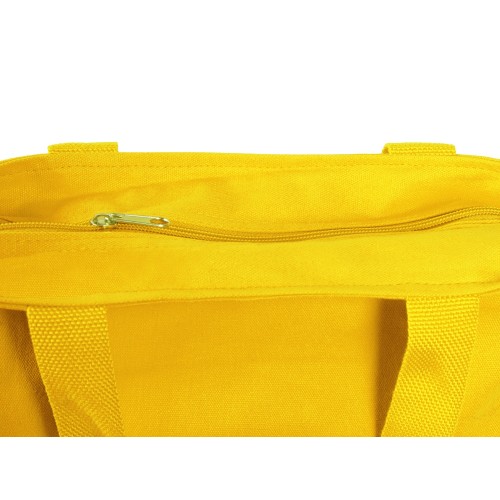 Сумка на молнии Zipper из хлопка 280 г c карманом на молнии спереди, желтый