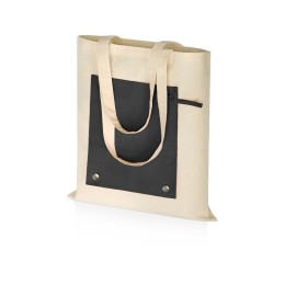 Складная хлопковая сумка для шопинга Gross с карманом, черный