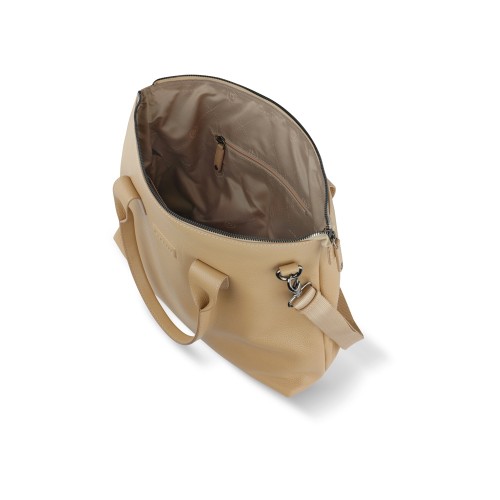 Сумка-шоппер BUGATTI ЭЛЬЗА | ELSA, песочного цвета, воловья кожа/полиэстер, 46х11х31,5 см