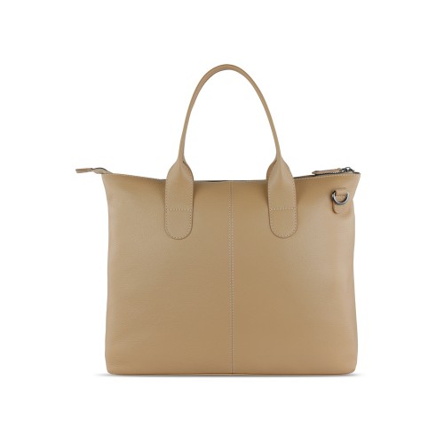 Сумка-шоппер BUGATTI ЭЛЬЗА | ELSA, песочного цвета, воловья кожа/полиэстер, 46х11х31,5 см