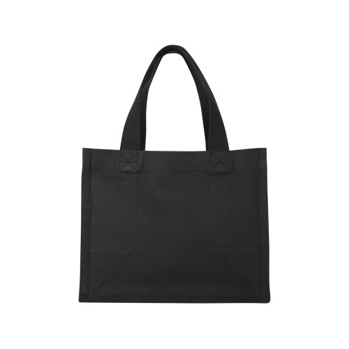 Мини эко-сумка Odessa с клинчиком, изготовленная из переработанного хлопка, сертифицированного согласно GRS, плотностью 220 г/м², объемом 9 л - сплошной черный