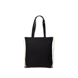 Рюкзак со шнурком Eliza из хлопчатобумажной ткани плотностью 240 г/м2, черный