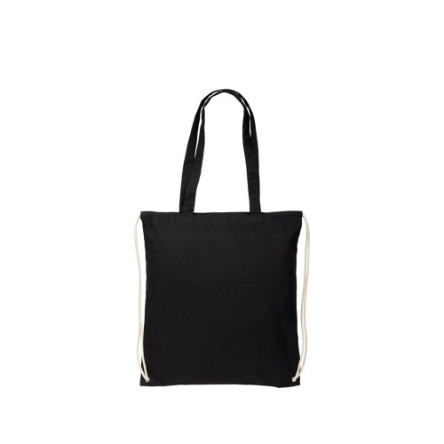 Рюкзак со шнурком Eliza из хлопчатобумажной ткани плотностью 240 г/м2, черный