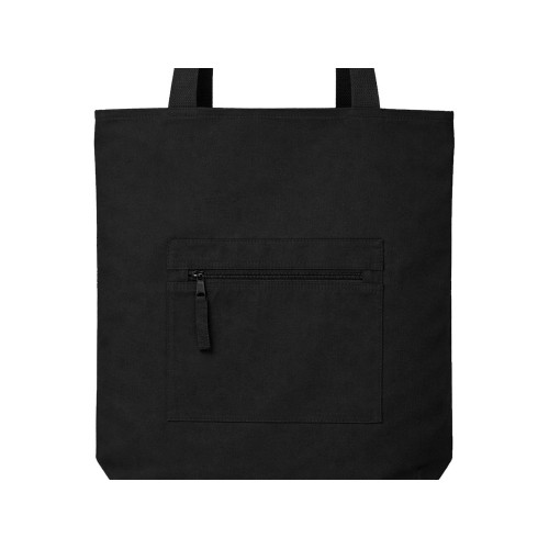 Сумка на молнии Zipper  Neo из хлопка 280 г c карманом на молнии спереди, черный