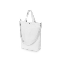 Сумка Helfer из хлопка на кнопке с регулирующейся лямкой, белый