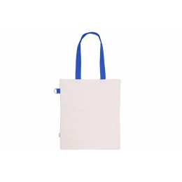 Сумка для покупок Тема из переработанных материалов с наружным цветным карманом, синий