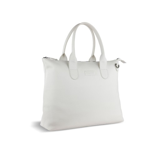 Сумка-шоппер BUGATTI ЭЛЬЗА | ELSA, белая, воловья кожа/полиэстер, 46х11х31,5 см