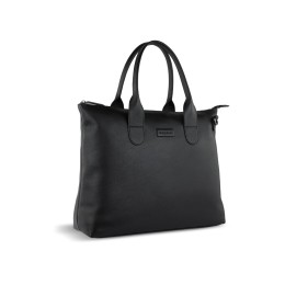 Сумка-шоппер BUGATTI ЭЛЬЗА | ELSA, чёрная, воловья кожа/полиэстер, 46х11х31,5 см