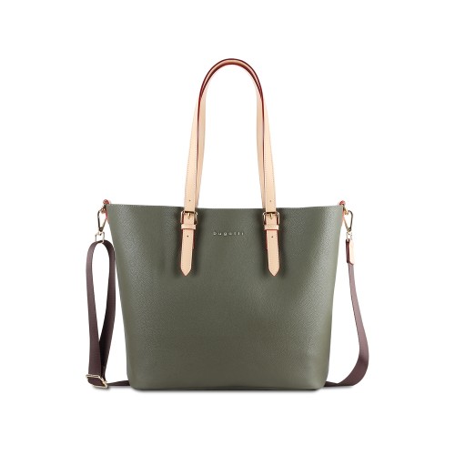 Сумка-шоппер BUGATTI ЭЛЛА | ELLA, оливковая, полиуретан, 47,5х12х32 см