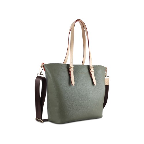 Сумка-шоппер BUGATTI ЭЛЛА | ELLA, оливковая, полиуретан, 47,5х12х32 см