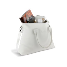Сумка-шоппер BUGATTI ЭЛЬЗА | ELSA, белая, воловья кожа/полиэстер, 46х11х31,5 см