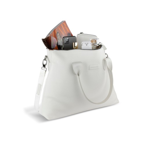 Сумка-шоппер BUGATTI ЭЛЬЗА | ELSA, белая, воловья кожа/полиэстер, 46х11х31,5 см