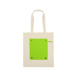 Складная хлопковая сумка для шопинга Gross с карманом, зеленое яблоко