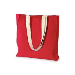 Сумка Donny из хлопка с донной складкой и парусиновыми ручками, красный