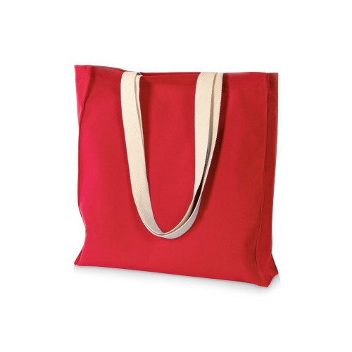 Сумка Donny из хлопка с донной складкой и парусиновыми ручками, красный