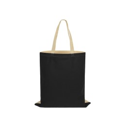Сумка для шопинга Twin двухцветная из хлопка, 180 г/м2, черный/натуальный