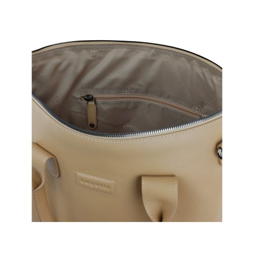 Сумка-шоппер BUGATTI ЭЛЬЗА | ELSA, песочного цвета, воловья кожа/полиэстер, 46х11х31,5 см