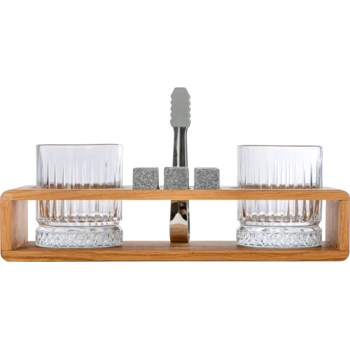 Набор для виски и коктейлей на подставке из дуба «Whiskey Party»