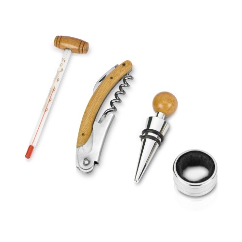 Набор аксессуаров для вина «Бомонт», коричневый замочек