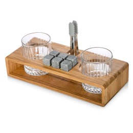 Набор для виски и коктейлей на подставке из дуба «Whiskey Party» (Р)