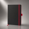 Блокнот "ColorNote Black", твердая обложка A5, 80 листов, черный с красным