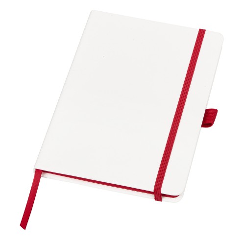 Блокнот "ColorNote White", твердая обложка A5, 80 листов, белый с красным