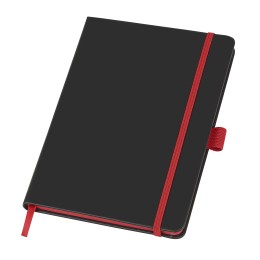 Блокнот "ColorNote Black", твердая обложка A5, 80 листов, черный с красным (Р)