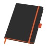 Блокнот "ColorNote Black", твердая обложка A5, 80 листов, черный с оранжевым