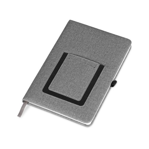Блокнот "Pocket" 140*205 мм с карманом для телефона, серый