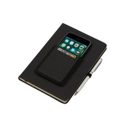 Блокнот "Pocket" 140*205 мм с карманом для телефона, черный