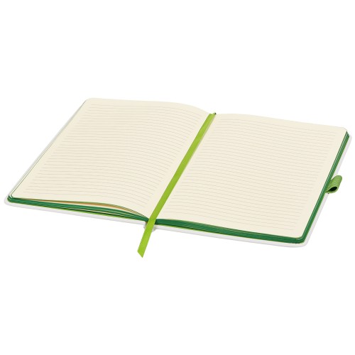 Блокнот "ColorNote White", твердая обложка A5, 80 листов, белый и зеленое яблоко