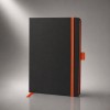 Блокнот "ColorNote Black", твердая обложка A5, 80 листов, черный с оранжевым
