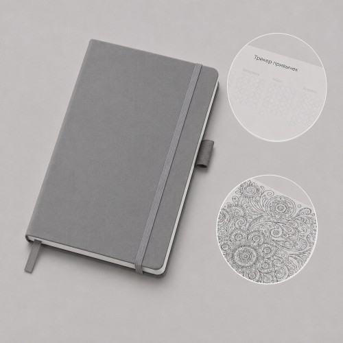 Блокнот А5 "Вижн Тренд" в твердой обложке, серый