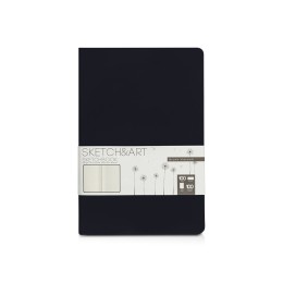 Скетчбук "Sketch & Art" в твердом переплете 143х216 мм, 100 л. бежевой бумаги 100 г/м2, черный