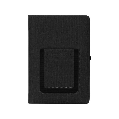 Блокнот "Pocket" 140*205 мм с карманом для телефона, черный