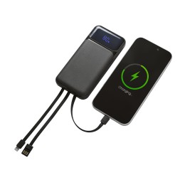 Подарочный набор "Tesla" с блокнотом А5, ручкой и пауэрбенком на 10 000 mAh, черный