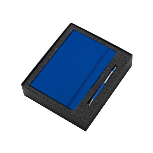 Подарочный набор Vision Pro soft-touch с ручкой и блокнотом А5, синий